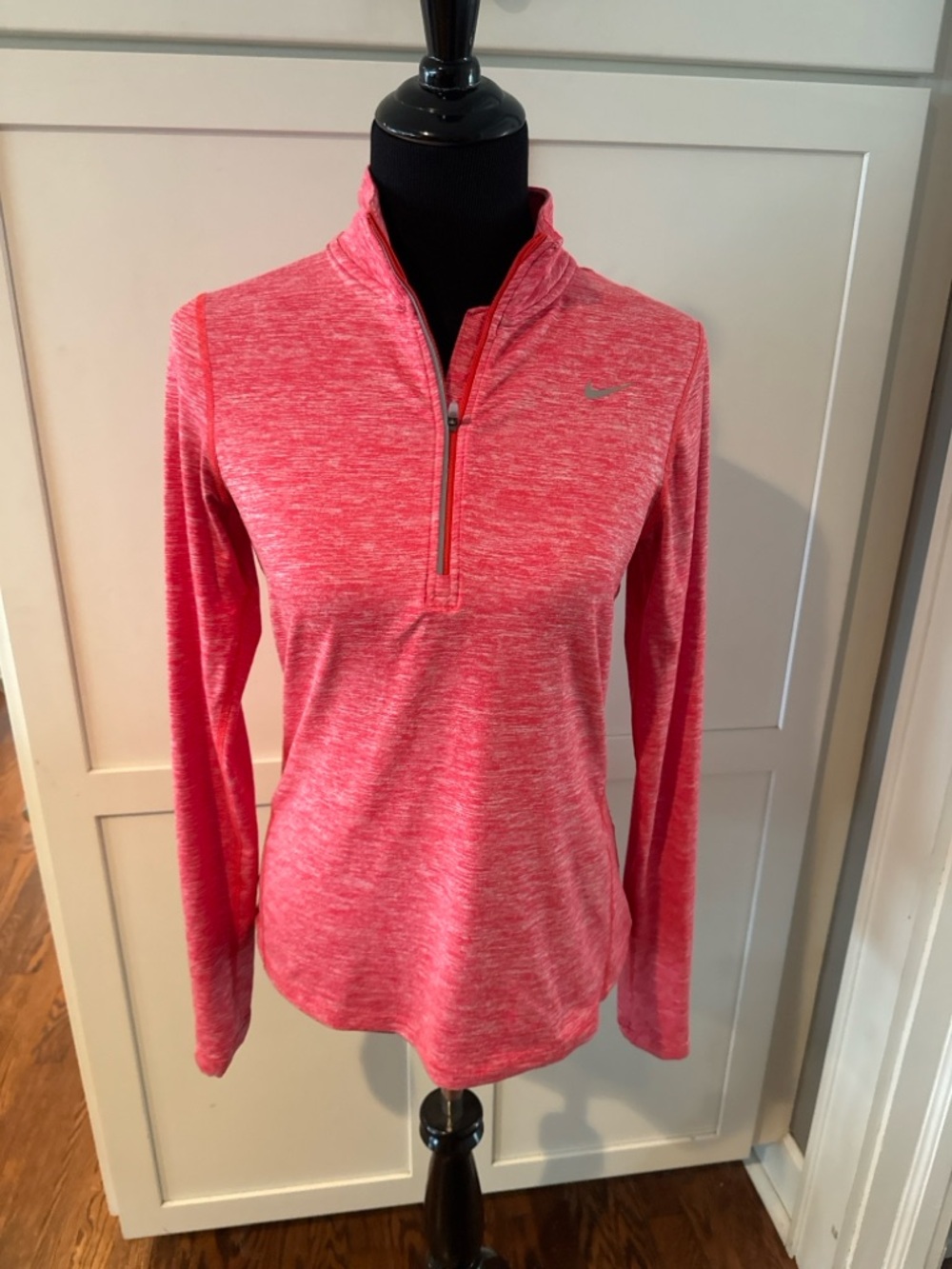 Nike Women's Heather Coral Pink Half-Zip Pullover